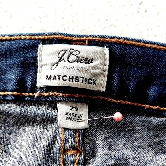 J. CREW Matchstick Jeans size 29 Straight Stretch Denim Darkee Wash EUC - Picture 11 of 11
